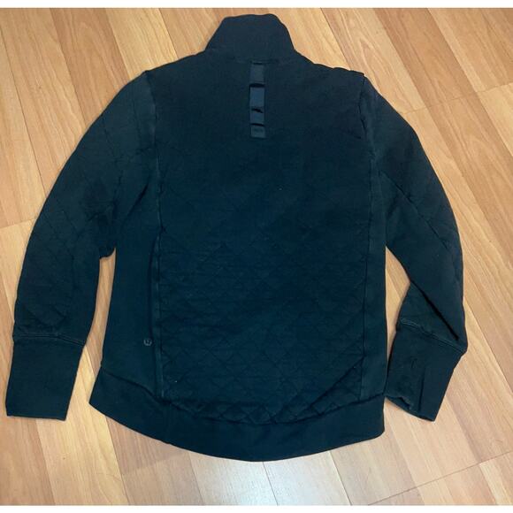 Lululemon Womens Engineered Warmth Half-Zip Pullover Emboss Black Size 4 - Picture 10 of 16